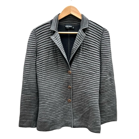 Giorgio Armani Made in Italy Cashmere/Silk/WoolBlazer Gray Size IT44
